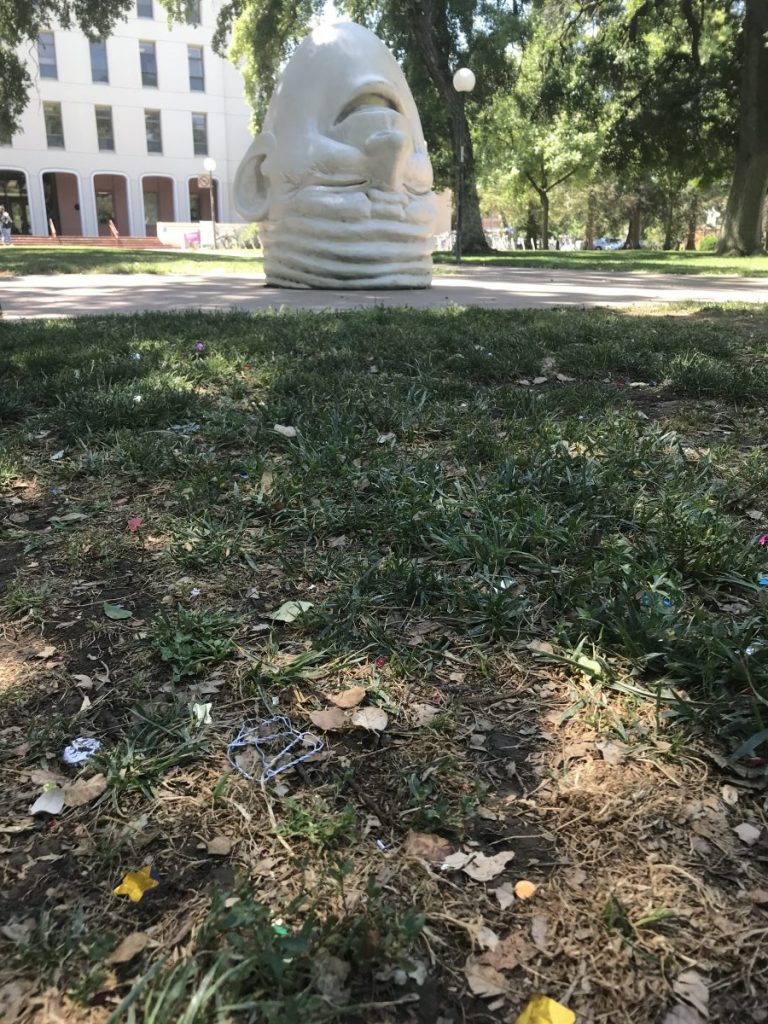 Glitter in grass