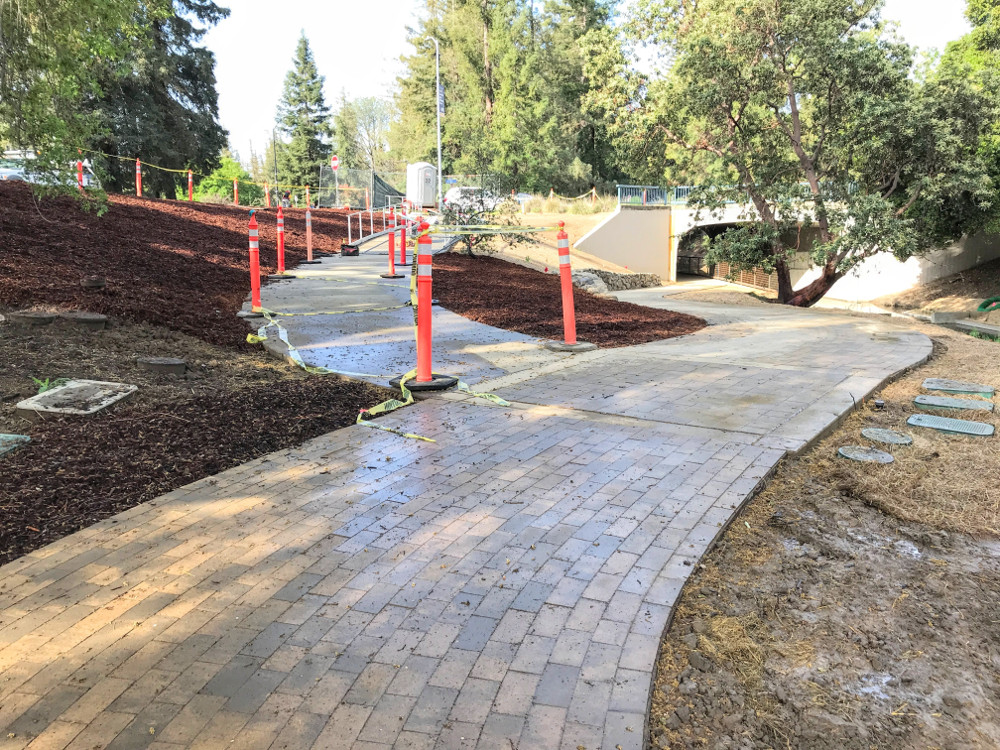 The ramp from the intersection of Old Davis Road and Arboretum Drive to the waterway