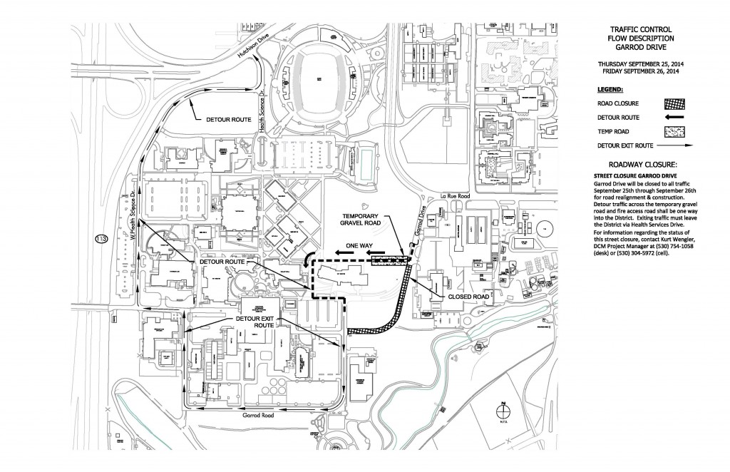 Garrod drive detour map