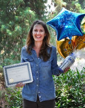 Horticulturist Stacey Parker receives campus Safety Star award