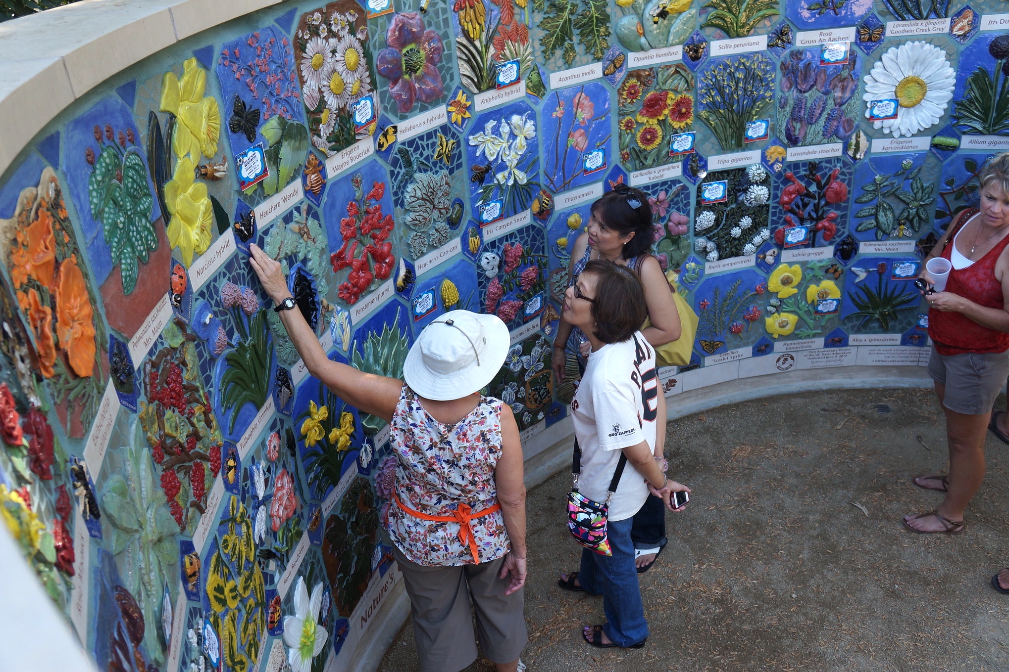 Visitors admire mosaics in Nature's Court
