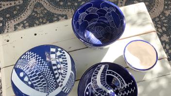 Tucker ceramic painted bowls