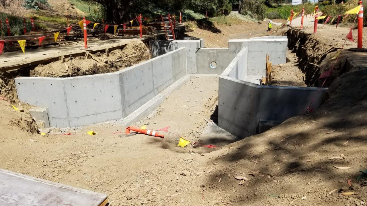 First weir constructed