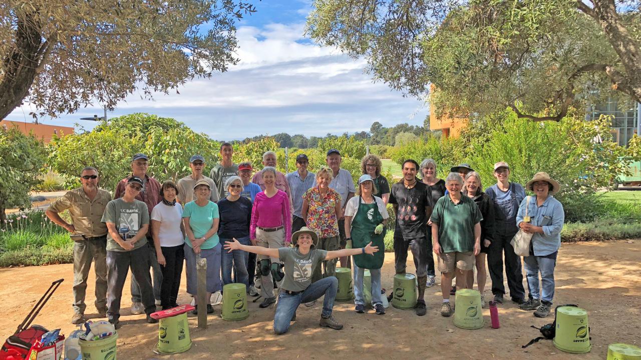 Image of UC Davis Arboretum and Public Garden volunteers in the Good Life Garden.