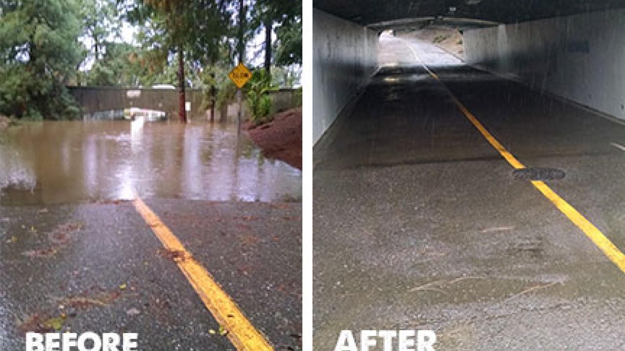 before and after december rains clean up