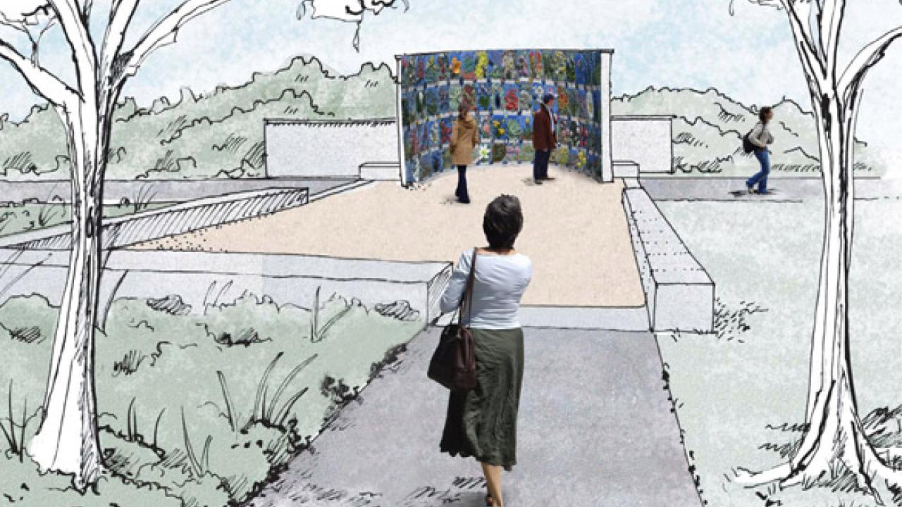 Render of UC Davis Nature's Gallery Court