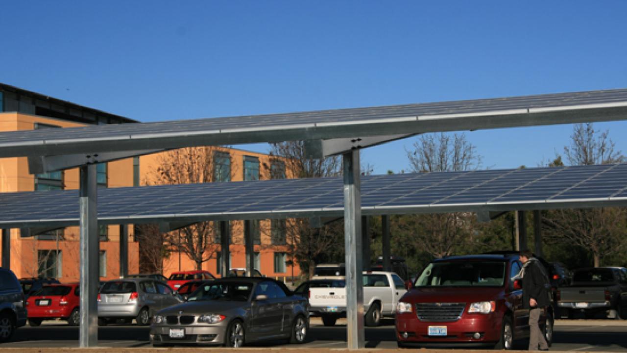 Solar panels in Mondavi parking lot