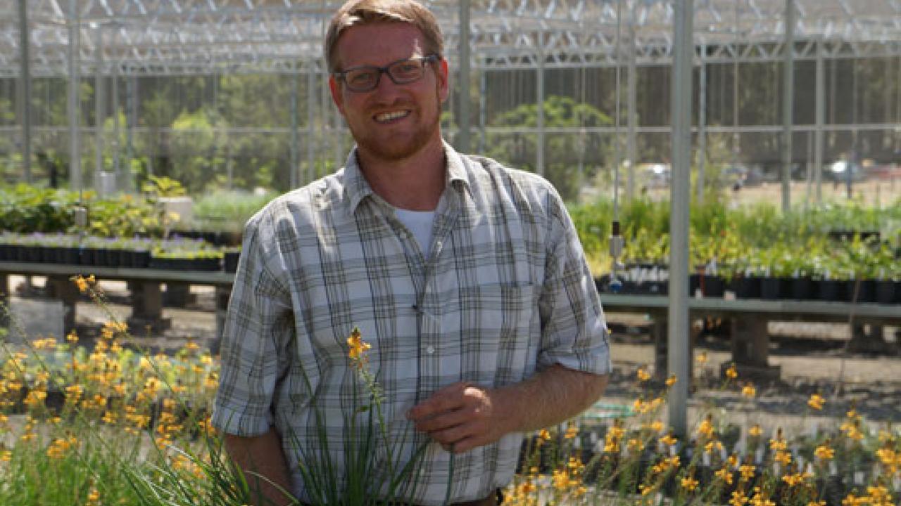 Nursery Manager Taylor Lewis was featured in the Sac Bee on Saturday, October 11 in the Home and Garden section. The article highlights his focus on native plants as well as the Friends of the Arboretum and Public Garden fall plant sales. taylor lewis at nursery