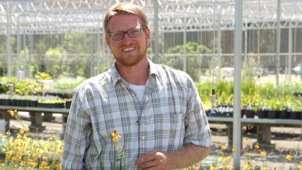 Nursery Manager Taylor Lewis in Arboretum Teaching Nursery