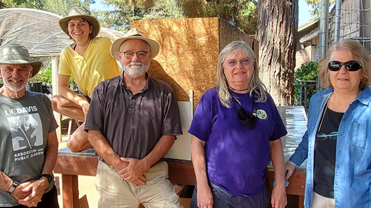 Image of 5 nursery caretakers at the Arboretum Teaching Nursery.