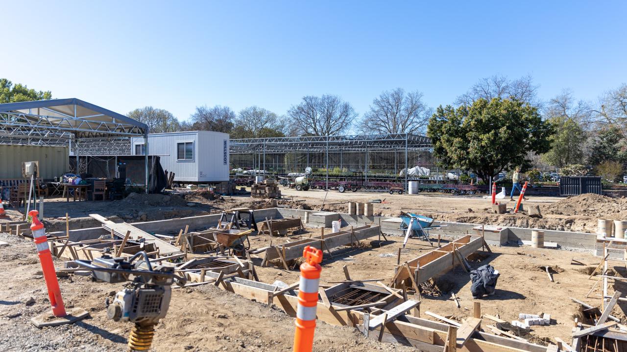 Image of UC Davis Arboretum Teaching Nursery under construction.