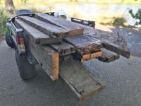 Image of Wyatt Deck redwood planks being taken for use by pond turtles.