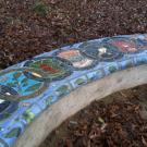 Ceramic tiles on bench