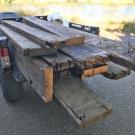 Image of Wyatt Deck redwood planks being taken for use by pond turtles.