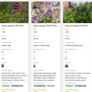 Image of the new plant sale gallery screen shot featuring plant photos and information.