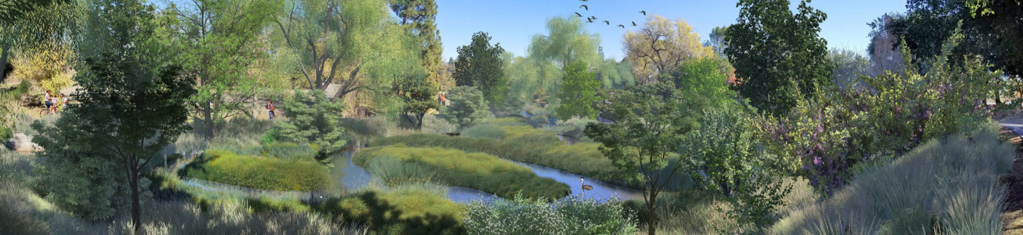 Rendering of the reimagined Arboretum Waterway